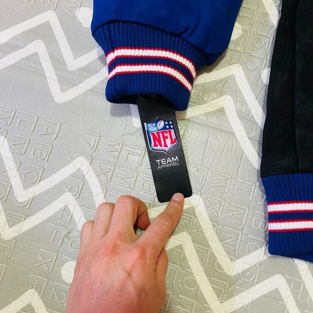 Vintage retro New York Ny giants suede leather varsity letterman bomber jacket - Picture 6 of 8